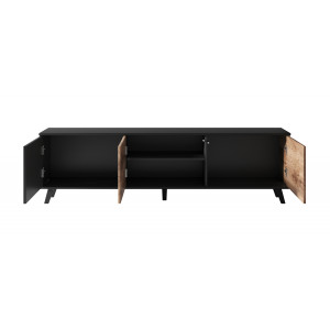 TONE modern TV-szekrény – tölgy / fekete – 180 cm