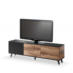 TONE modern TV-szekrény – tölgy / fekete – 180 cm