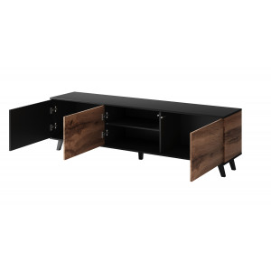 TONE modern TV-szekrény – tölgy / fekete – 180 cm