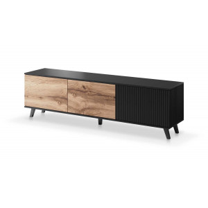 TONE modern TV-szekrény – tölgy / fekete – 180 cm