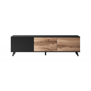 TONE modern TV-szekrény – tölgy / fekete – 180 cm