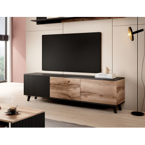 TONE modern TV-szekrény – tölgy / fekete – 180 cm