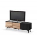 TONE modern TV-szekrény – tölgy / fekete – 150 cm