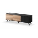 TONE modern TV-szekrény – tölgy / fekete – 150 cm