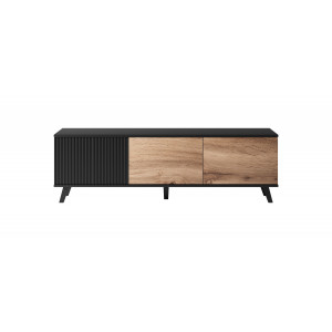TONE modern TV-szekrény – tölgy / fekete – 150 cm
