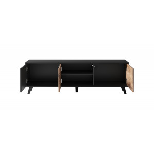 TONE modern TV-szekrény – tölgy / fekete – 150 cm