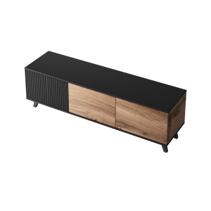 TONE modern TV-szekrény – tölgy / fekete – 150 cm