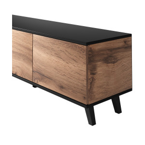 TONE modern TV-szekrény – tölgy / fekete – 150 cm