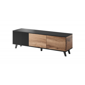 TONE modern TV-szekrény – tölgy / fekete – 150 cm