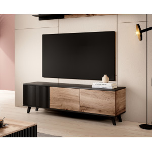 TONE modern TV-szekrény – tölgy / fekete – 150 cm
