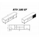TONE modern TV-szekrény elektromos kandallóval – tölgy / fekete – 180 cm