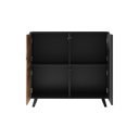 TONE modern magas komód – tölgy / fekete – 100 cm