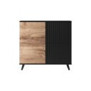 TONE modern magas komód – tölgy / fekete – 100 cm