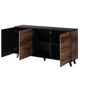 TONE modern komód – tölgy / fekete – 160 cm