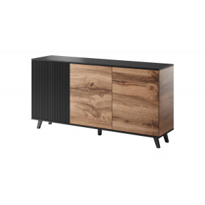 TONE modern komód – tölgy / fekete – 160 cm