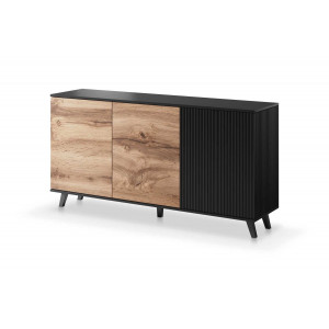 TONE modern komód – tölgy / fekete – 160 cm