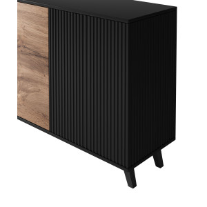 TONE modern komód – tölgy / fekete – 160 cm