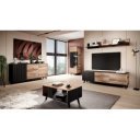 TONE modern dohányzóasztal alsó polccal – tölgy / fekete – 92 cm