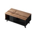 TONE modern dohányzóasztal alsó polccal – tölgy / fekete – 92 cm