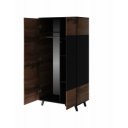 TONE modern gardróbszekrény – tölgy / fekete – 90 cm