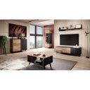 TONE modern gardróbszekrény – tölgy / fekete – 90 cm