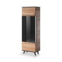 TONE modern vitrin – tölgy / fekete – 60 cm