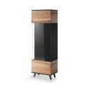 TONE modern vitrin – tölgy / fekete – 60 cm