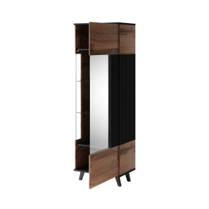 TONE modern vitrin – tölgy / fekete – 60 cm