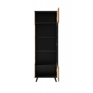 TONE modern vitrin – tölgy / fekete – 60 cm