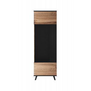 TONE modern vitrin – tölgy / fekete – 60 cm