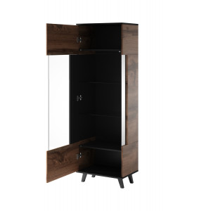 TONE modern vitrin – tölgy / fekete – 60 cm
