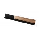 TONE modern fali polc – tölgy / fekete – 180 cm