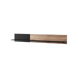 TONE modern fali polc – tölgy / fekete – 180 cm