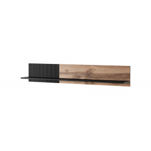 TONE modern fali polc – tölgy / fekete – 150 cm