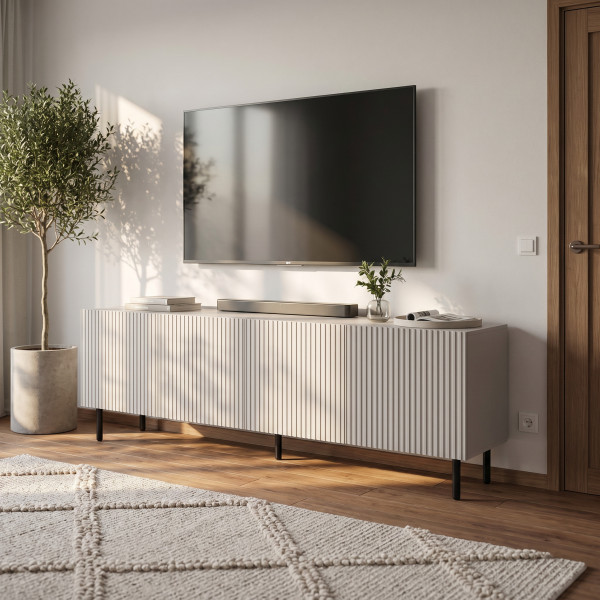DUNE modern TV-szekrény – kasmír / fekete – 200 cm