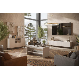 DUNE modern TV-szekrény – kasmír / fekete – 200 cm