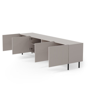 DUNE modern TV-szekrény – kasmír / fekete – 200 cm