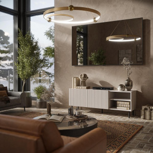 DUNE modern TV-szekrény – kasmír / fekete – 150 cm
