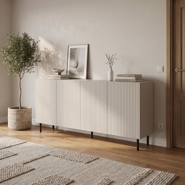 DUNE modern komód – kasmír / fekete – 200 cm
