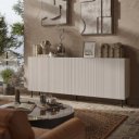 DUNE modern komód – kasmír / fekete – 200 cm