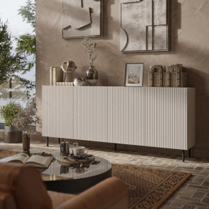 DUNE modern komód – kasmír / fekete – 200 cm