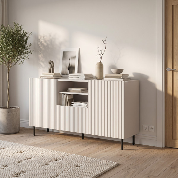 DUNE modern komód – kasmír / fekete – 150 cm