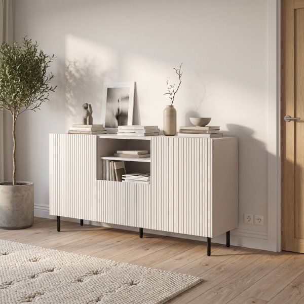 DUNE modern komód – kasmír / fekete – 150 cm