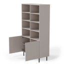 DUNE modern polcos szekrény – kasmír / fekete – 100 cm