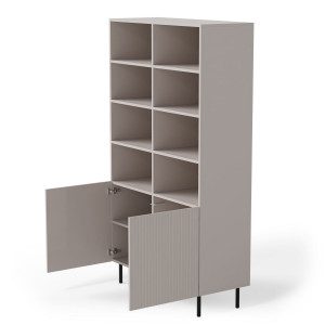 DUNE modern polcos szekrény – kasmír / fekete – 100 cm