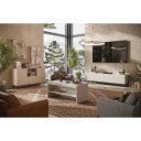 DUNE modern dohányzóasztal alsó polccal – kasmír – 120 cm