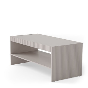 DUNE modern dohányzóasztal alsó polccal – kasmír – 120 cm