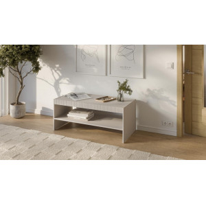 DUNE modern dohányzóasztal alsó polccal – kasmír – 120 cm