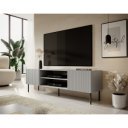 DRIFT modern TV-szekrény – világosszürke / fekete – 180 cm
