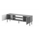 DRIFT modern TV-szekrény – világosszürke / fekete – 180 cm